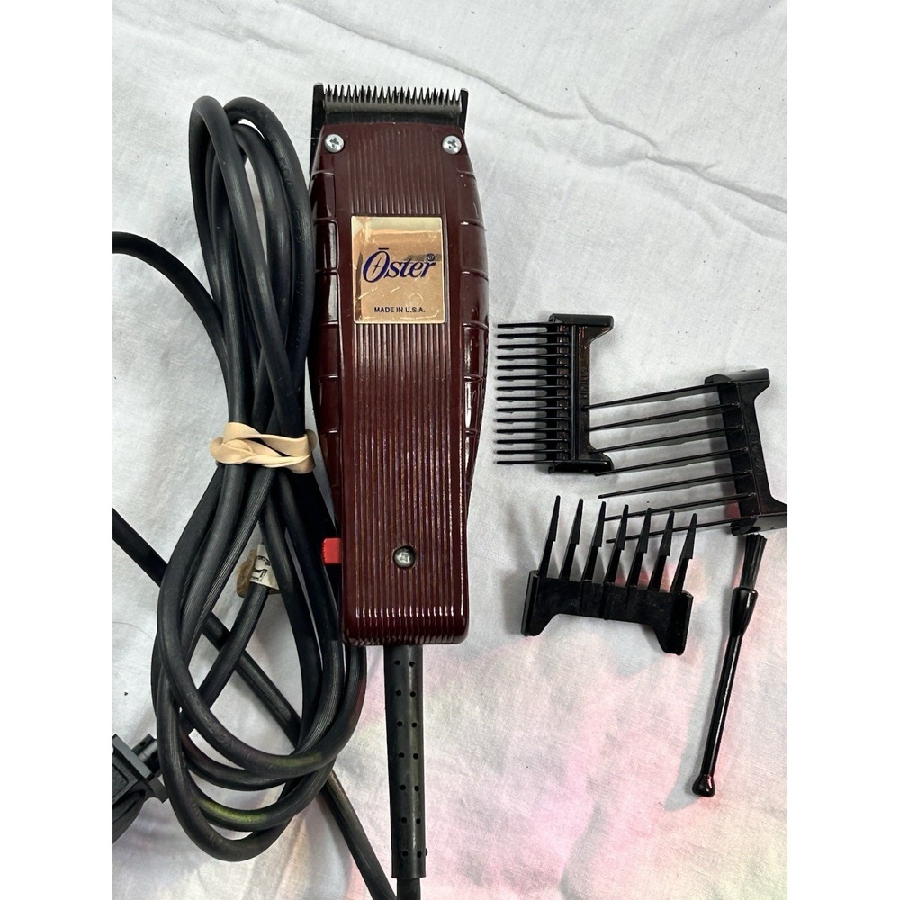 Vtg Oster Classic Clippers Model 151-04 A Marroon Corded Works